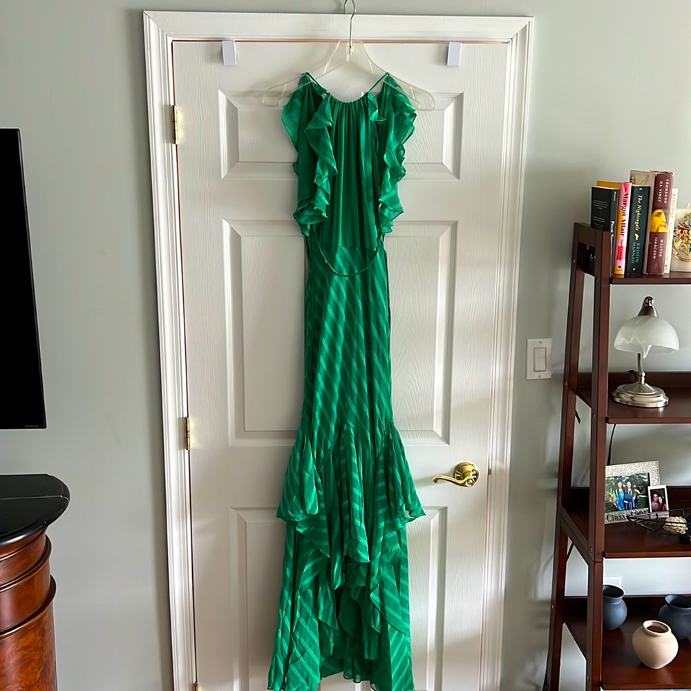 ASOS DESIGN green halter maxi dress